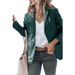 Elegant Faux Leather Blazer For Women - Slim Fit Notched Lapel Single-Breasted Long Sleeve Jacket In Classic Colors_ecoleips.com