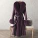 Women's Clothing Luxury Faux Fur Coat Long Elegant Jacket Soft Rabbit Hair Imitation Slim Fit Winter Coat For Ladies (Black, Dusty Rose)_ecoleips.com