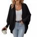 K New Women's Fashion Batwing Cardigan Loose Knitted Coat;_ecoleips.com