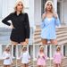 Women's Oversized Long Sleeve Shirt - Soft Viscose Blend Loose Fit BF Style Shirt For Casual, Sleepwear & Layering_ecoleips.com