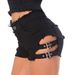 Women's Clothing Sexy Nightclub Women's Wear High Waist Denim Shorts Letters Jeans Holes Slim_ecoleips.com