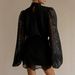 Women's Lantern Sleeve Mock Neck Lace Midi Dress – Elegant Casual Party Gown_ecoleips.com