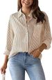 Women's Clothing New Printed Striped Cardigan Tops Casual Fashion Long Sleeved Shirt_ecoleips.com