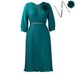 Short Sleeve Square Neck Solid Color High Waist Lotus Leaf Edge Hip Wrap OL Pencil Skirt_ecoleips.com