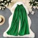 Women's High Waist Straps Casual Pants Summer Wear Slimming Wide Leg Pleated plus Size Slightly Fat Cover Drape_ecoleips.com