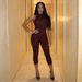 Women's Animal Print Halter Neck Tie Back Jumpsuit, Sexy Backless Wide Leg Romper, High Waisted Stretchy Bodysuit For Party_ecoleips.com