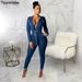 High-Waisted Denim Jumpsuit – Slim Fit Sexy Romper For Women (M-Xxl) All-Season Wear Versatile Style_ecoleips.com