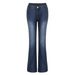 Retro Flare Jeans – Mid-Rise Stretch Bootcut Denim Pants For Women (Vintage Wash, Curve-Hugging Silhouette)_ecoleips.com