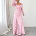 Diyun European And American Elegant Hollow Sleeve Long Dress Women's Clothing 2025 Autumn/Winter Independent_ecoleips.com