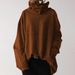 Women's Clothing Autumn and Winter Women's New Loose Casual Long Sleeve High Collar Pullover Solid Color Pocket Jacket Sweatshirt_ecoleips.com