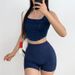 European American Denim Sports Camisole Vest Thin Sexy Elastic Fitness Top for Women Summer Outdoor Wear_ecoleips.com