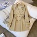 Women's Clothing Suit Collar Trench Coat Waist Hugging Versatile Slimming Petite Khaki Trench_ecoleips.com
