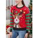 Festive Christmas Ugly Sweater Women's Knit Pullover With Reindeer Snowflake Tree Design Cozy Holiday Party Jumper_ecoleips.com