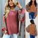 Women's Clothing Women's Casual Color Block Striped Crew Neck Padded Sleeve Sweatshirt Autumn/Winter Top Style_ecoleips.com