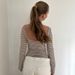 European And American Style Basic Low Round Neck Sexy Backless Striped T-shirt For Women, Pullover Slim-fit Knitted_ecoleips.com