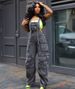 Women's Clothing Loose Denim Suspenders Fashion Multi Pocket Jumpsuit_ecoleips.com