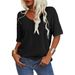 Aria Basics Aria Basics 2025 Summer Hot Item Women's Short Sleeve V-Neck T-Shirt Cross-Border Foreign Trade European And American_ecoleips.com
