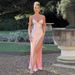 Foreign Trade European And American Style Summer New Solid Color Sexy Waist-Cinching Backless Sleeveless Slimming Long_ecoleips.com