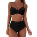 Women's Clothing New Split Bikini Swimsuit Women's Tight Hard Bag Gathered Sexy High Waist_ecoleips.com