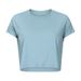 New European And American Style Sexy Crop Top Yoga T-Shirt For Women, Quick-Dry Loose Breathable Outdoor Sports Fitness_ecoleips.com