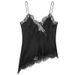 HXAO Lace Asymmetrical Top Women Tanks & Camis Summer 2025 Black Slip Sleeveless Top Ladies Y2k Backless Off Shoulder Camisole_ecoleips.com