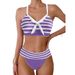 Women's Slimming Bikini Swimsuit – Sexy Two-Piece Swimwear, High-Waisted & Push-Up Design, Comfortable Nylon Blend For Beach & Pool_ecoleips.com