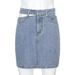 New Style One-Sided Hollow Out High Waist Slimming Casual Bodycon Denim Short Skirt For Women_ecoleips.com