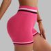 Women's Striped Yoga Shorts - High Waist Quick Dry Workout Shorts For Running, Gym & Outdoor Sports - Breathable Stretchy Athletic Shorts_ecoleips.com