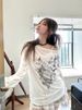 Laid-back Style Long Sleeve Sun Protection Shirt Air Conditioner Cover T-shirt Summer Sweet Cool Spicy Loose Diagonal Collar ..._ecoleips.com