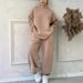 Women's Clothing Autumn And Winter Casual Loose Round Neck Long Sleeved Sweater Trousers Suit_ecoleips.com