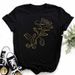 Cross-border Supply Letter Print Short-sleeve Harajuku Style Floral Summer Women's T-shirt_ecoleips.com