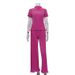 Women's Clothing slim T-shirt high waist blue pleated mopping pants casual _ecoleips.com