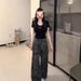 American-style Sexy Hollow-out Backless Short-sleeve T-shirt For Women, Summer Design, Slim-fit, Waist-cinching,_ecoleips.com