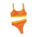 Women's High Waist Bikini Set - Conservative European & American Style (Cake Color, Split Design, Summer Sports Swimwear)_ecoleips.com