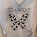 Fashion Design Sense Diamond-Encrusted Letter V-Neck Short-Sleeved Top Summer Design Sense Butterfly T-Shirt Women's Fas_ecoleips.com