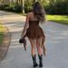 Summer Sexy Hot Girl Bodysuit Lace up V Neck Halter Neck Backless Ruffled Ribbon European American Style Women's Jumpsuit Romper_ecoleips.com
