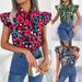 Instagram-style Real Shot Of Spring/summer European And American Casual Leopard Print Ruffled Tie Chiffon Blouse._ecoleips.com