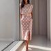 Women's Printed Sleeveless Top And Slit Long Skirt Set New Fashion American Style_ecoleips.com