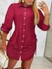 Women's Clothing Autumn Fashion Long Sleeve Solid Color Drawstring Dress For Women_ecoleips.com