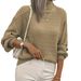 Oversized High-Neck Knit Sweater – Chunky Cable Knit Pullover For Women, Fall & Winter Casual Comfort_ecoleips.com