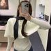 girl Christmas Atmosphere Red Cape Shawl Sweater For Women Autumn Winter Knitted Base Shirt Two-Piece Set Short Style Noble_ecoleips.com