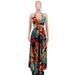 290 European And American Foreign Trade Women's Plus Size Loose Mid-Length Strap French Style Printed Long Dress_ecoleips.com
