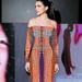 2026 Summer New Women's Fashion Unique Illusion Off-Shoulder Patchwork Long Sleeve Slim Fit Swing Dress_ecoleips.com