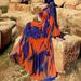 Women's Clothing Muslim New Chiffon Printed Belt Fashionable And Elegant Dress_ecoleips.com