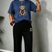 Summer New Arrival Women's plus Size Casual Two Piece Set Trousers And Crew Neck Short Sleeve Shirt Suitable for plus Sizes And Men_ecoleips.com