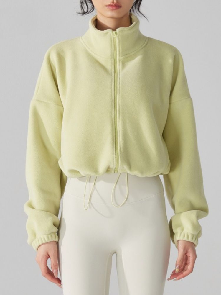 K Sports Jacket, Women's Long Sleeves With Plush And Thick Windproof Yoga Running Clothes, Hoodie_ecoleips.com