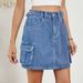 Women's Clothing Summer Washed Adjustable Waist Denim Short Skirt_ecoleips.com