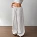 Voya New Fashion Women's Elegant Versatile Elastic Casual Solid Color Long Wide Leg Pants From_ecoleips.com