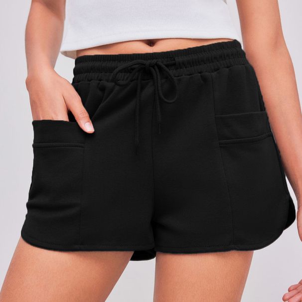 Voya European And American Women's Simple Style Wide-leg Casual Pants, New Summer High-waisted Drawstring Tie Rope-tie Belt Three-quarter Pants For_ecoleips.com