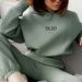 Women's Butterfly Number Print Pullover Tracksuit Set Long Sleeve Round Neck Soft Knit Fabric Fashion Item_ecoleips.com